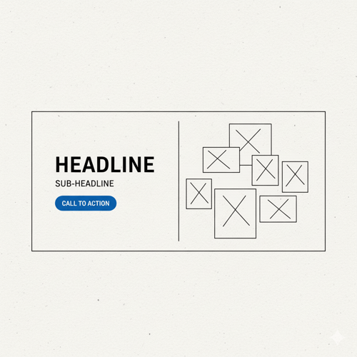 A work showcase image layout for a hero page section of a roofing company website.