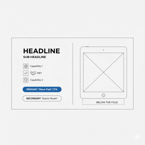 Business-to-Business Specific Lineup HO. Section Example. Designed for conversions. 