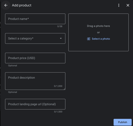 Product Setup GBP