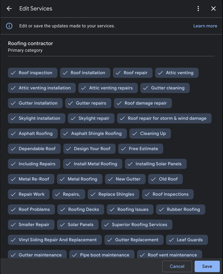 Service Setting GBP